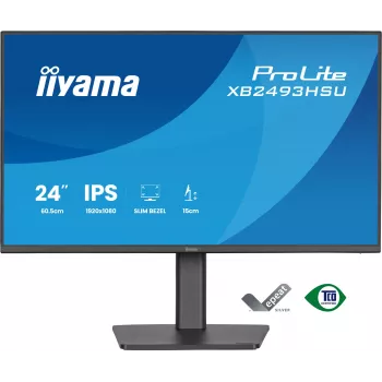 Kompiuterio monitorius IIYAMA ProLite XB2493HSU-B1 23.8 colio (60,5 cm) Full HD IPS LED, 1920×1080, 1 ms, 178° žiūrėjimo kampai, USB šakotuvas, garsiakalbiai, juodas