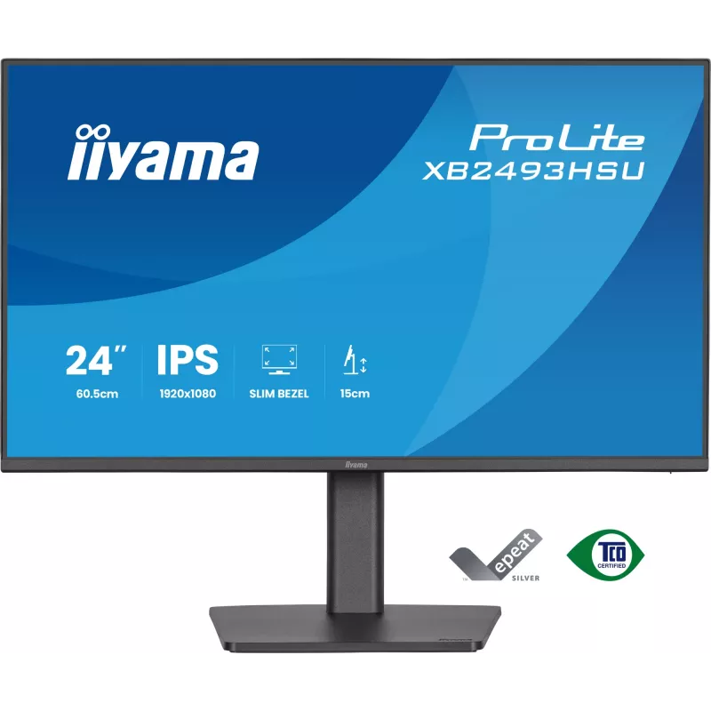 Kompiuterio monitorius IIYAMA ProLite XB2493HSU-B1 23.8 colio (60,5 cm) Full HD IPS LED, 1920×1080, 1 ms, 178° žiūrėjimo kampai, USB šakotuvas, garsiakalbiai, juodas