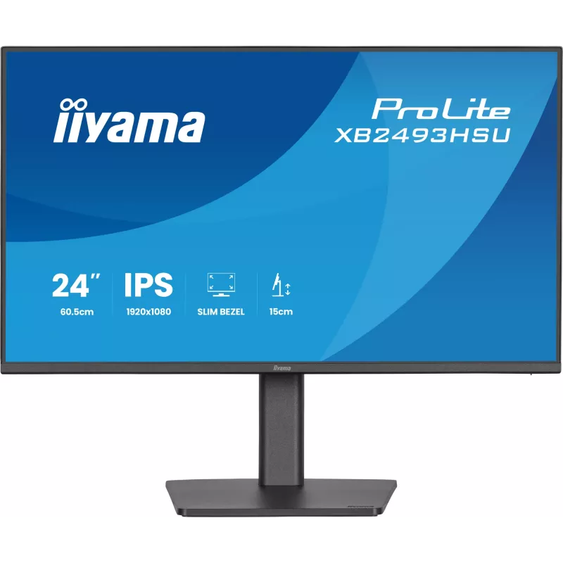 Kompiuterio monitorius IIYAMA ProLite XB2493HSU-B1 23.8 colio (60,5 cm) Full HD IPS LED, 1920×1080, 1 ms, 178° žiūrėjimo kampai, USB šakotuvas, garsiakalbiai, juodas