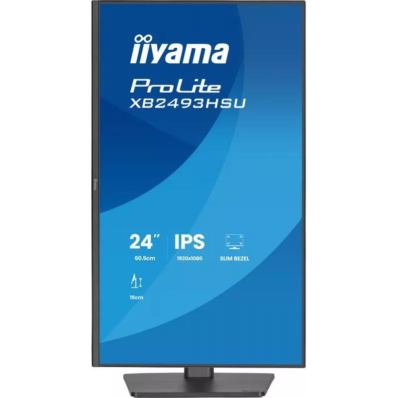 Kompiuterio monitorius IIYAMA ProLite XB2493HSU-B1 23.8 colio (60,5 cm) Full HD IPS LED, 1920×1080, 1 ms, 178° žiūrėjimo kampai, USB šakotuvas, garsiakalbiai, juodas