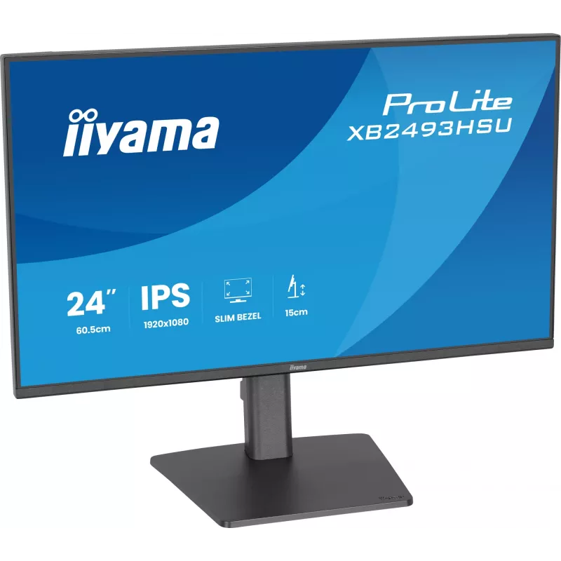 Kompiuterio monitorius IIYAMA ProLite XB2493HSU-B1 23.8 colio (60,5 cm) Full HD IPS LED, 1920×1080, 1 ms, 178° žiūrėjimo kampai, USB šakotuvas, garsiakalbiai, juodas
