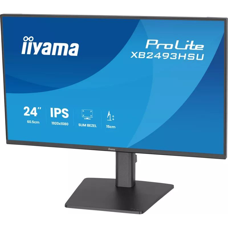 Kompiuterio monitorius IIYAMA ProLite XB2493HSU-B1 23.8 colio (60,5 cm) Full HD IPS LED, 1920×1080, 1 ms, 178° žiūrėjimo kampai, USB šakotuvas, garsiakalbiai, juodas