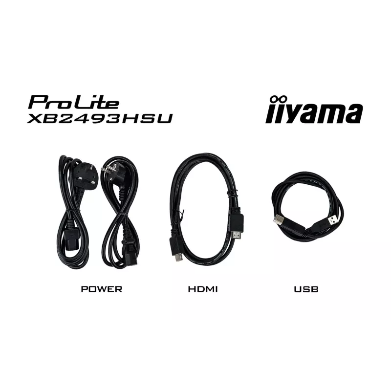 Kompiuterio monitorius IIYAMA ProLite XB2493HSU-B1 23.8 colio (60,5 cm) Full HD IPS LED, 1920×1080, 1 ms, 178° žiūrėjimo kampai, USB šakotuvas, garsiakalbiai, juodas