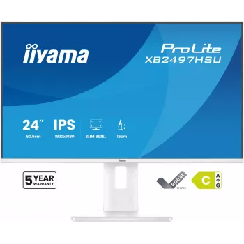 iiyama ProLite XB2497HSU-W1 monitor 60.5 cm (23.8 colio) 1920 x 1080 pikselių Full HD LED baltas