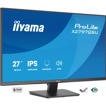 Kompiuterio monitorius IIYAMA ProLite X2797QSU-B1 27 col. (68,6 cm) 2560×1440 IPS LED Matt, 1 ms, USB 3.2 šakotuvas, garsiakalbiai, VESA