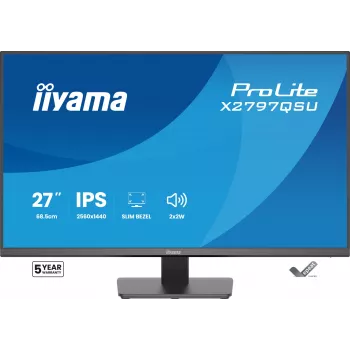Kompiuterio monitorius IIYAMA ProLite X2797QSU-B1 27 col. (68,6 cm) 2560×1440 IPS LED Matt, 1 ms, USB 3.2 šakotuvas, garsiakalbiai, VESA