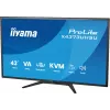 43 colių IIYAMA ProLite X4373UHSU-B2 LED 4K Ultra HD monitorius, 3840×2160, VA skydelis, 3 ms, 450 cd/m², USB 3.2 centras, garsiakalbiai, VESA, juodas