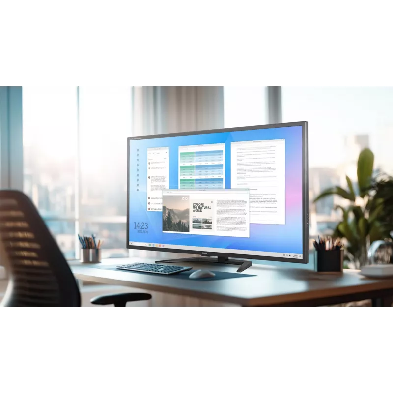 43 colių IIYAMA ProLite X4373UHSU-B2 LED 4K Ultra HD monitorius, 3840×2160, VA skydelis, 3 ms, 450 cd/m², USB 3.2 centras, garsiakalbiai, VESA, juodas