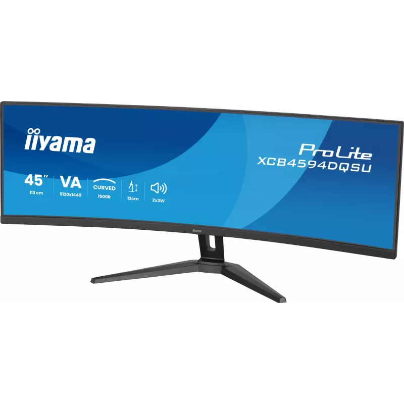 Kompiuterio monitorius IIYAMA XCB4594DQSU-B1 44 colių (111,8 cm) lenktas Dual QHD 5120×1440 VA LED, 2 ms, USB-C, USB 3.2, VESA, garsiakalbiai