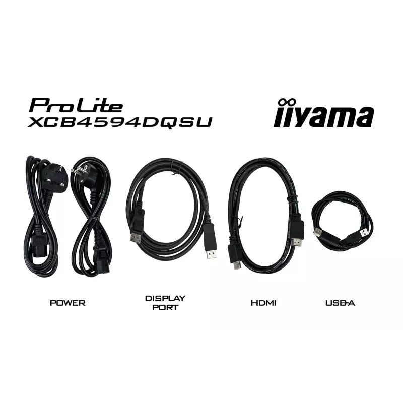 Kompiuterio monitorius IIYAMA XCB4594DQSU-B1 44 colių (111,8 cm) lenktas Dual QHD 5120×1440 VA LED, 2 ms, USB-C, USB 3.2, VESA, garsiakalbiai