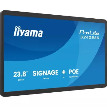 IIYAMA ProLite S2425AS-B1P Skaitmeninės reklamos ekranas 23,8 colių LCD Wi-Fi 500 cd/m² Full HD Juodas su integruotu procesoriumi Android 24/7