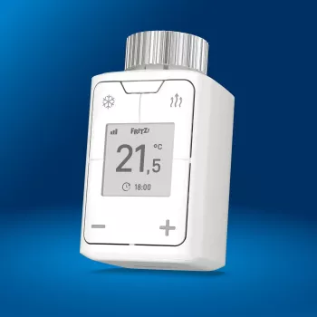 FRITZ Smart Thermo 302 termostatas (patalpų), baltas, mygtukų valdymas, AA baterija, 51×51×90 mm