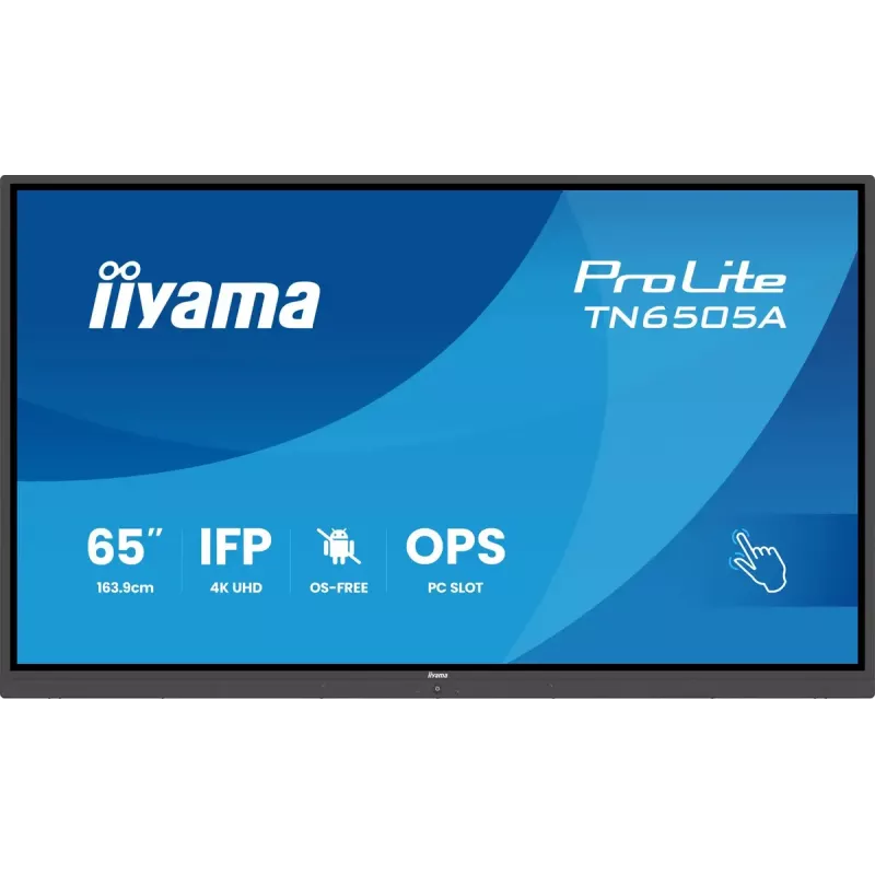 iiyama ProLite TN6505A-B1AG interaktyvus plokščias skydelis 163,8 cm (64,5 col.) 500 cd/m² 4K Ultra HD juodas su liečiamuoju ekranu