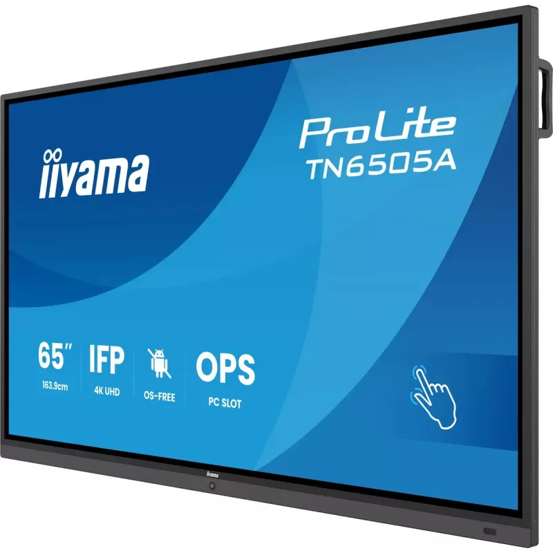 iiyama ProLite TN6505A-B1AG interaktyvus plokščias skydelis 163,8 cm (64,5 col.) 500 cd/m² 4K Ultra HD juodas su liečiamuoju ekranu