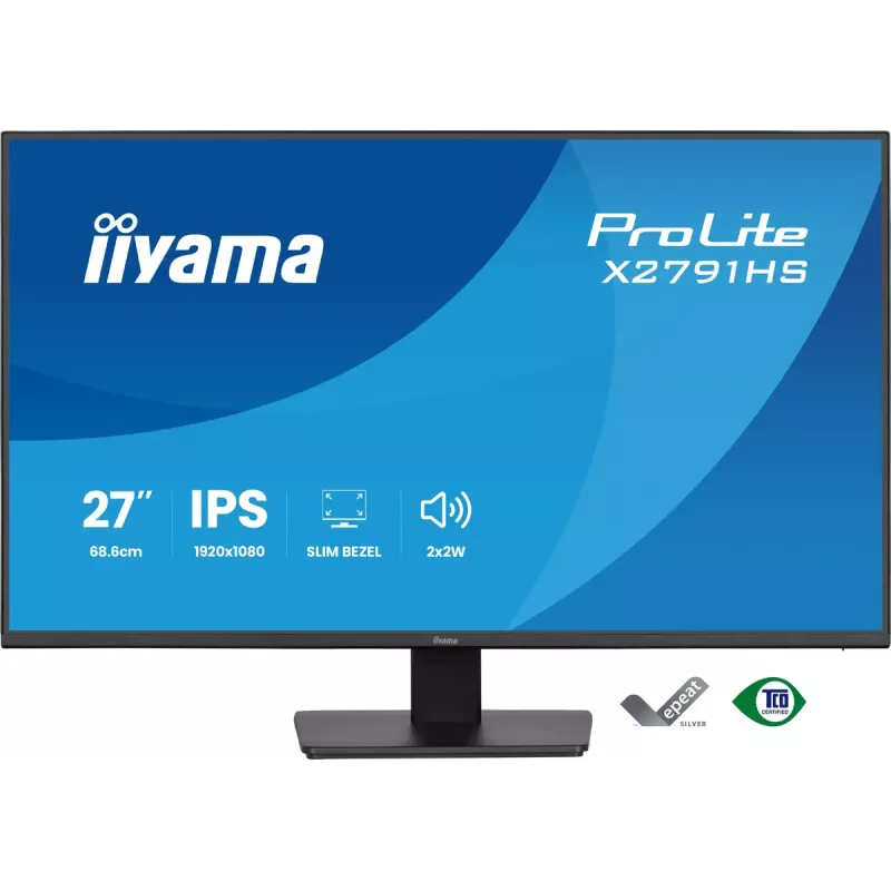Kompiuterio monitorius IIYAMA ProLite X2791HS-B1 27 colių IPS Full HD 1920x1080 LED matinis, įmontuoti garsiakalbiai, VESA tvirtinimas, Juodas