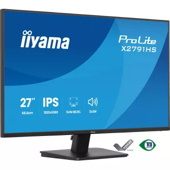 Kompiuterio monitorius IIYAMA ProLite X2791HS-B1 27 colių IPS Full HD 1920x1080 LED matinis, įmontuoti garsiakalbiai, VESA tvirtinimas, Juodas