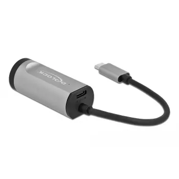 USB Type-C adapteris DeLOCK 64116 Gigabit LAN su Power Delivery, pilka