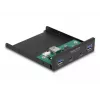 DeLOCK 3.5 colio USB priekinis skydelis 2 x USB Type-C 2 x USB Type-A juodas