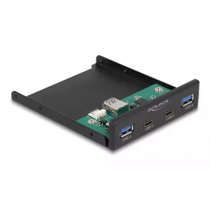 DeLOCK 3.5 colio USB priekinis skydelis 2 x USB Type-C 2 x USB Type-A juodas