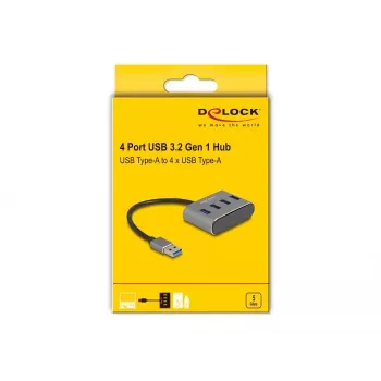 DeLOCK 63190 USB 3.2 Gen 1 4 prievadų USB-A šakotuvas, juodas