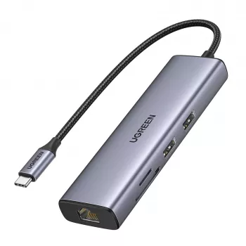 USB-C centrinis įrenginys UGREEN 90568 2x USB 3.0 HDMI RJ45 SD TF PD