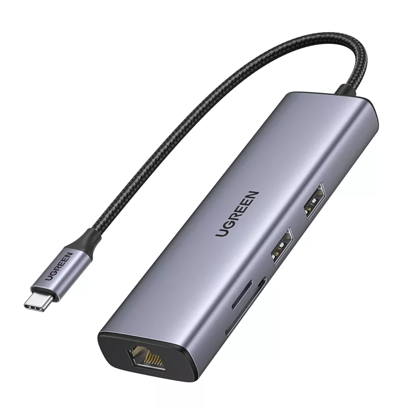 USB-C centrinis įrenginys UGREEN 90568 2x USB 3.0 HDMI RJ45 SD TF PD