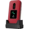 Doro Leva E30 sulankstomas telefonas, 2,8 colio (7,11 cm) 320x240, viena SIM, 0,3 MP kamera, 1150 mAh, IP55, raudonai baltas