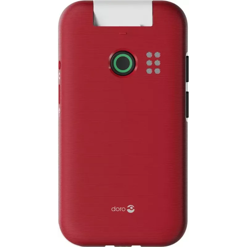 Doro Leva E30 sulankstomas telefonas, 2,8 colio (7,11 cm) 320x240, viena SIM, 0,3 MP kamera, 1150 mAh, IP55, raudonai baltas