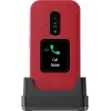 Doro Leva E30 sulankstomas telefonas, 2,8 colio (7,11 cm) 320x240, viena SIM, 0,3 MP kamera, 1150 mAh, IP55, raudonai baltas