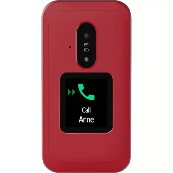 Doro Leva E30 sulankstomas telefonas, 2,8 colio (7,11 cm) 320x240, viena SIM, 0,3 MP kamera, 1150 mAh, IP55, raudonai baltas