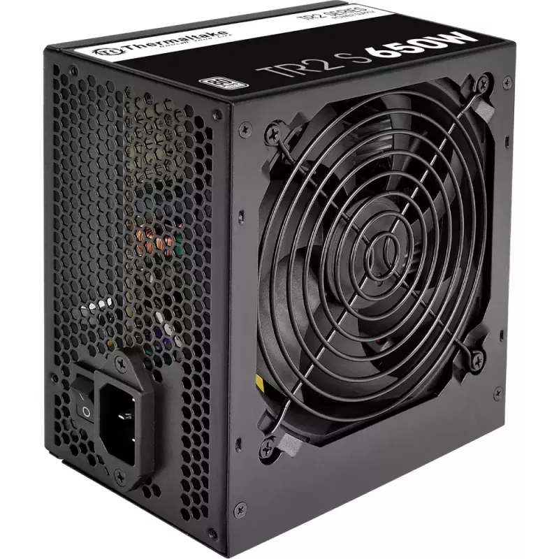 Maitinimo blokas Thermaltake TR2 S 650W — ATX, 20+4 kontaktų, 80 PLUS, 120 mm ventiliatorius, juodas