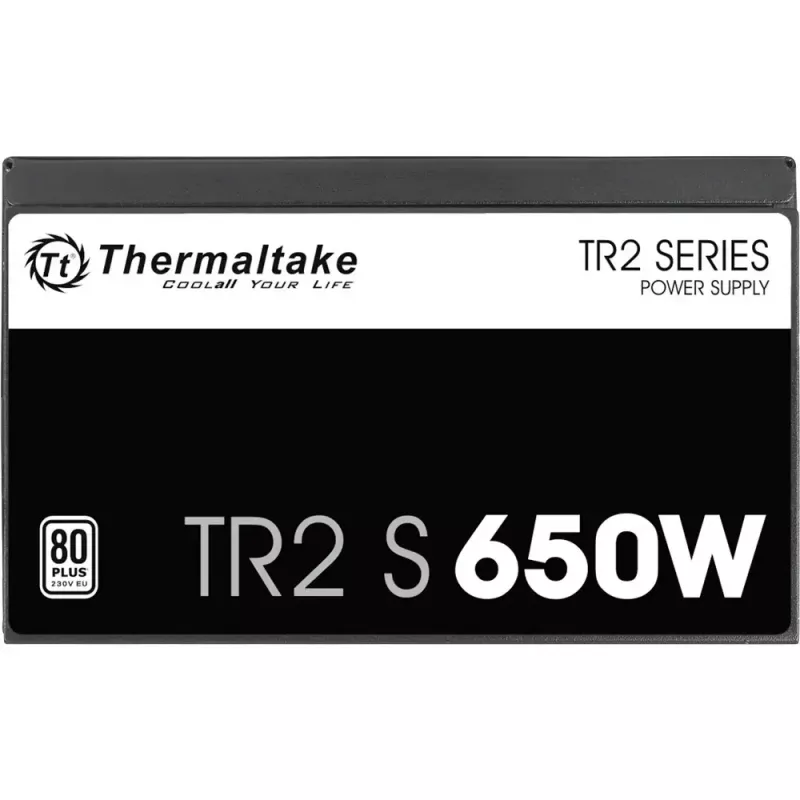 Maitinimo blokas Thermaltake TR2 S 650W — ATX, 20+4 kontaktų, 80 PLUS, 120 mm ventiliatorius, juodas