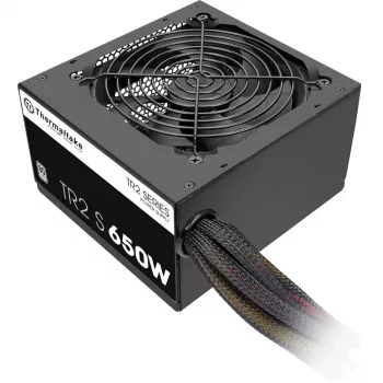 Maitinimo blokas Thermaltake TR2 S 650W — ATX, 20+4 kontaktų, 80 PLUS, 120 mm ventiliatorius, juodas