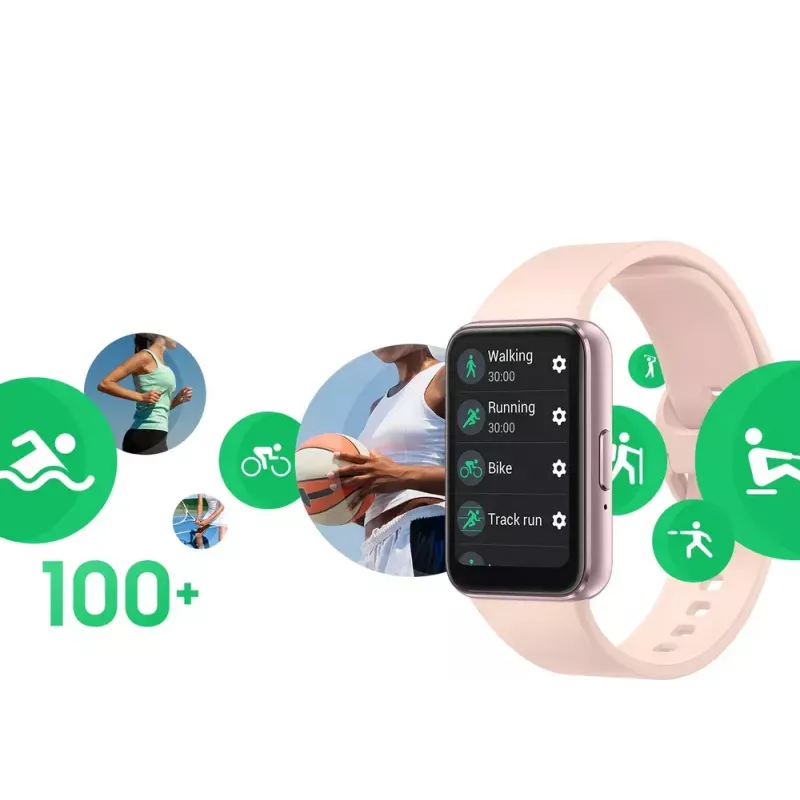 Samsung Galaxy Fit3 4.06 cm (1.6 colio) AMOLED 40 mm Skaitmeninis 256 x 402 pikseliai Liečiamas ekranas Sidabrinis