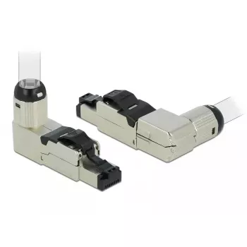 RJ45 kištukas lauko montavimui Cat.6A metalinis kampuotas DeLOCK 86289