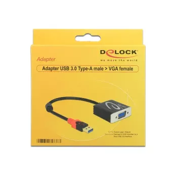 Vaizdo kabelio adapteris DeLOCK 62738, USB-A (vyriškas) → VGA (moteriškas), 0,2 m