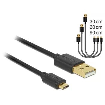 USB laidas DeLOCK 83680 USB 2.0 USB A Micro-USB B juodas