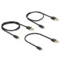 Delock USB 2.0 Type-A į Micro-B duomenų ir įkrovimo kabelis, 3 dalių rinkinys, juodas