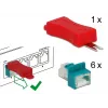 DeLOCK RJ45 Secure Clip rinkinys LAN kabelio apsaugai (6 vnt.), raudonos spalvos (86425)