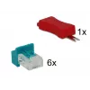DeLOCK RJ45 Secure Clip rinkinys LAN kabelio apsaugai (6 vnt.), raudonos spalvos (86425)
