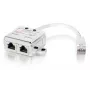 2 prievadų Cat.5e RJ45 skirstytuvas, Equip 127603, metalinis/baltas, 0,15 m