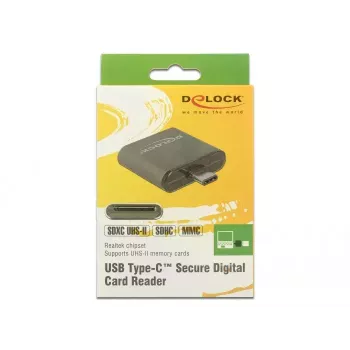 Kortelių skaitytuvas DeLOCK 91498 USB 3.2 Gen 1 Type-C juodas