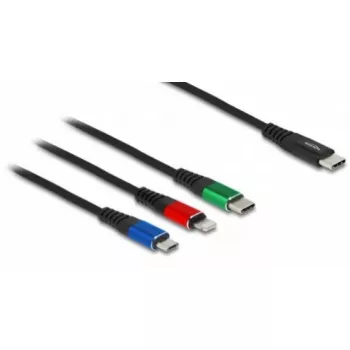 DeLOCK USB įkrovimo laidas 3 in 1 Type-A į 2 x Lightning USB Type-C 30 cm