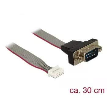 Serialinis kabelis DeLOCK 89632 juoda pilka raudona 0,3 m DB-9