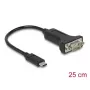 DELOCK 64307 USB Type-C į RS-232 (D-Sub 9) kabelis, juodas, 0,25 m