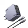 UGREEN Nexode Pro 160W GaN įkroviklis su USB-C laidu, universalus, juodas/pilkas, AC greitasis įkrovimas, vidaus naudojimui