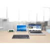 Manhattan Ultra Slim Dual-Mode belaidė klaviatūra, Vokiečių QWERTZ išdėstymas, Bluetooth 3.0 ir 2,4 GHz, 78 žemo profilio žirkliniai klavišai, 10 m diapazonas, USB-A micro imtuvas, AAA baterija (įtraukta), Windows ir Mac, 3 metų garantija
