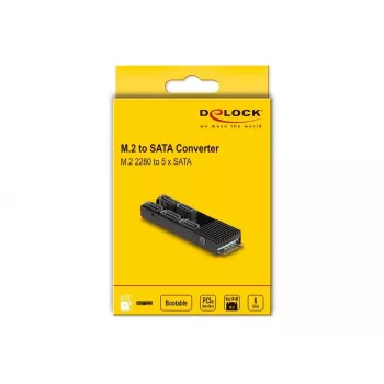 DeLOCK keitiklis M.2 2280 Key B+M (vyriškas) į 5 x SATA su radiatoriumi