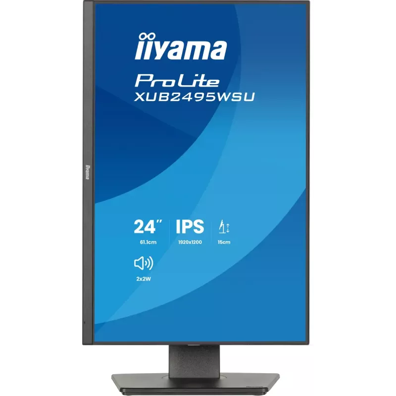 Monitorius IIYAMA ProLite XB2495WSU-B1 24.1 colio (61,2 cm) 1920×1200 IPS Full HD, 4 ms, USB 3.2 šakotuvas, reguliuojamas aukštis, garsiakalbiai