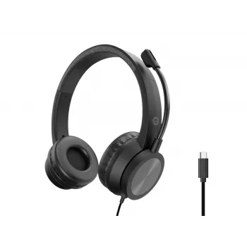 Ausinės CONCEPTRONIC POLONA05BC – Stereo USB-C, triukšmą slopinantis mikrofonas, uždengiančios ausis, 2 m laidas, 20–22000 Hz, juodos